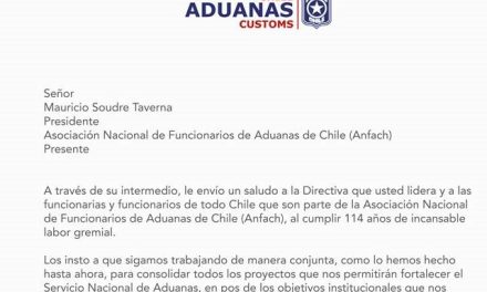 Saludo de la Directora Nacional de Aduana por el 114° Aniversario de ANFACH