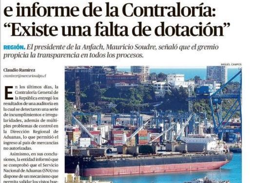Presidente de ANFACH alerta sobre falta de dotación en Aduanas tras informe de Contraloría