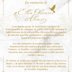 ANFACH comunica el sensible fallecimiento de la señora Elba Olivares Álvarez, madre de nuestra directora nacional Tamara Contreras