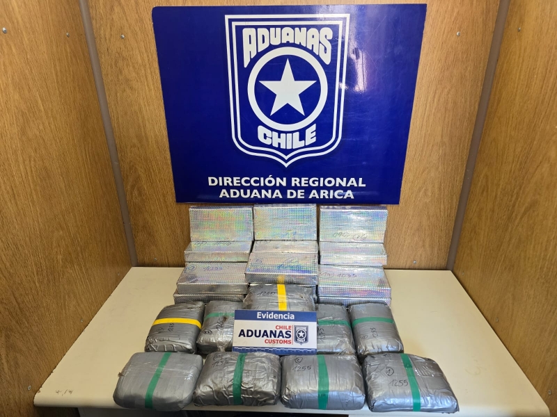Un control con rayos X a un vehículo particular permitió a Aduanas incautar más de 38 kilos de cocaína y ketamina en el paso Chacalluta.