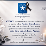 ANFACH expresa condolencias por fallecimiento de madre de funcionario de Aduana de Punta Arenas